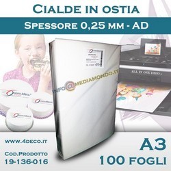 AD - A3 - CIALDA PER TORTE O TORRONE / OSTIE EDIBILI - 100 Fogli - FO
