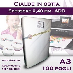 ADD - A3 - CIALDA PER TORTE / OSTIE EDIBILI - 50 Fogli - FORMATO A3